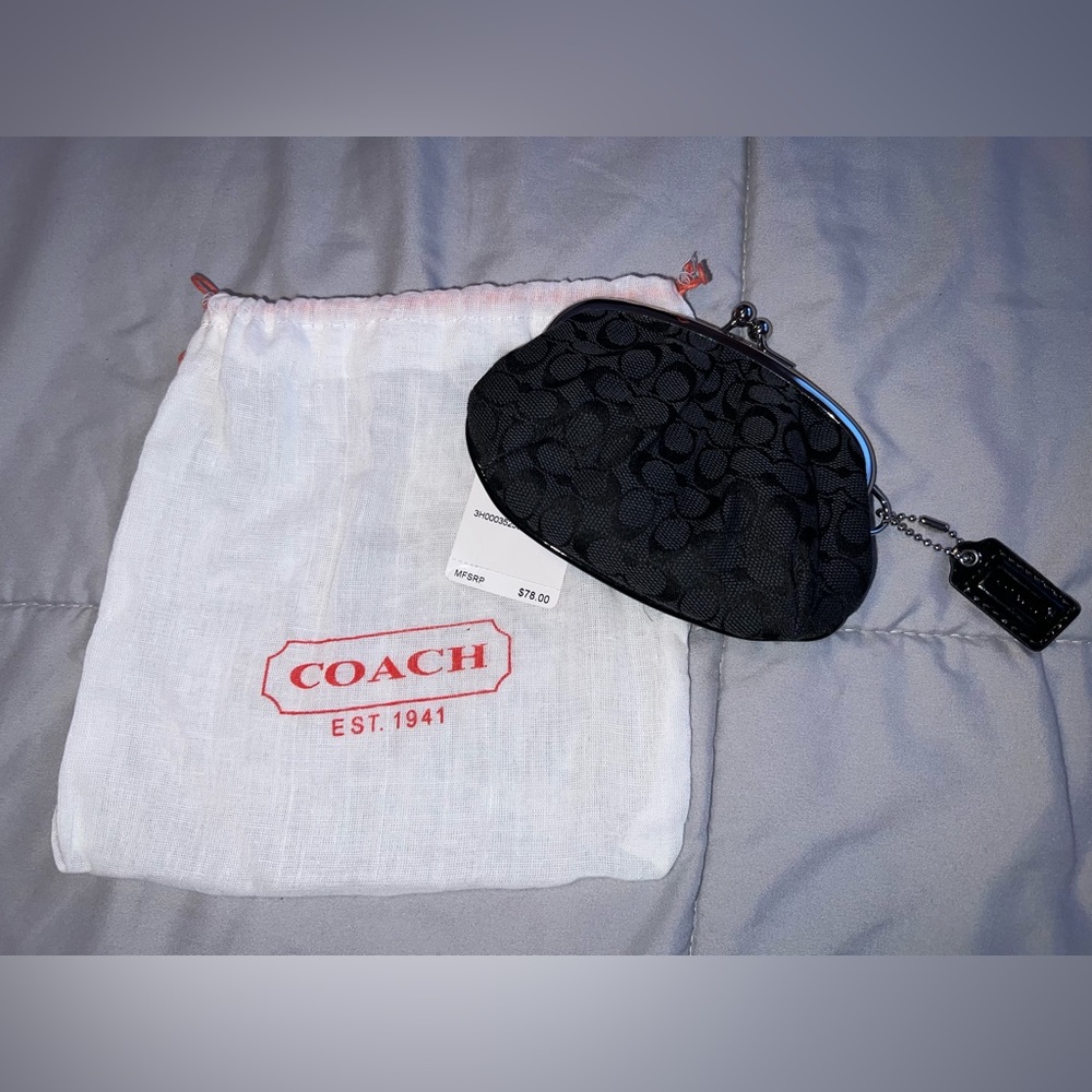 Black Coach coin purse, NEW